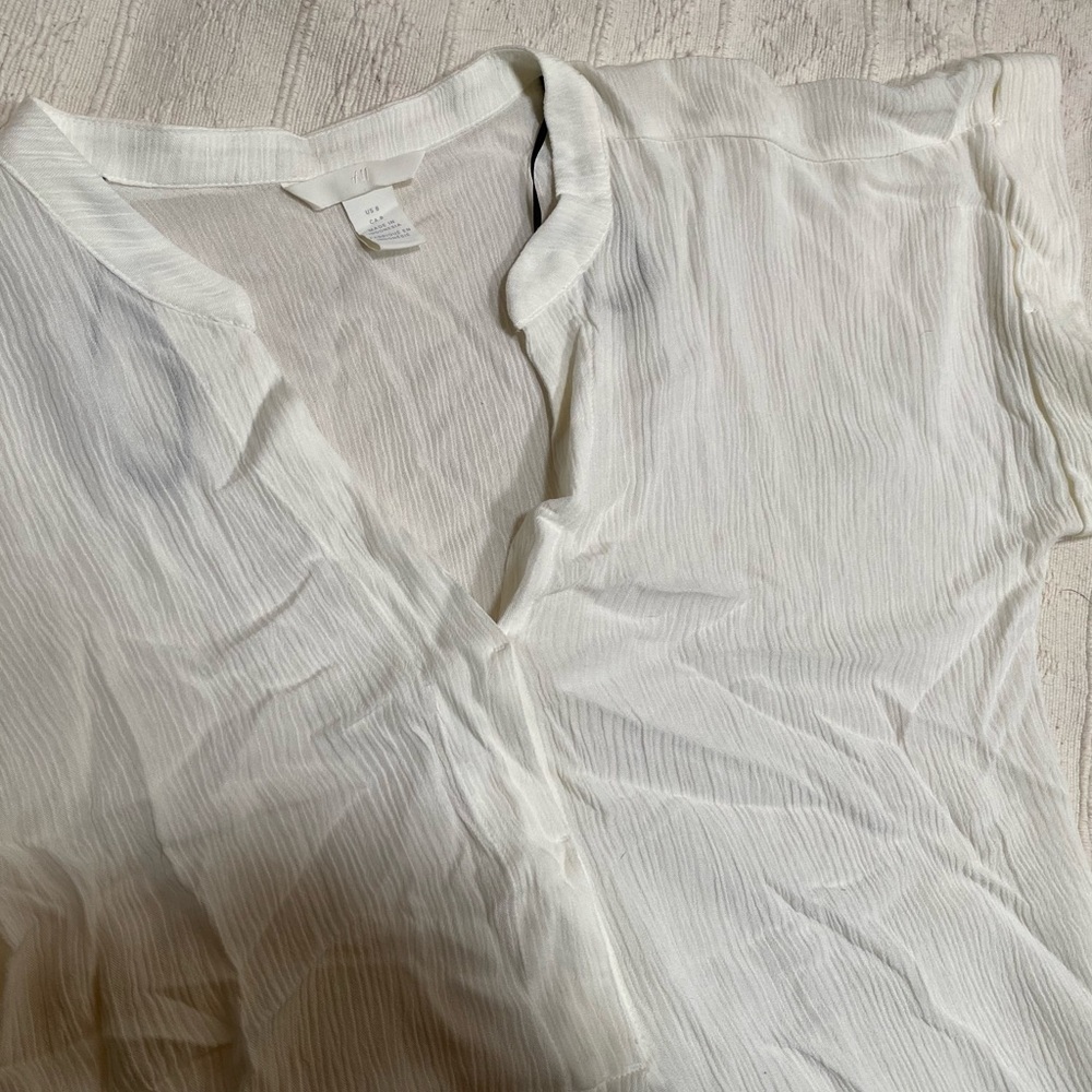 H&M Viscose Short-Sleeve Top Blouse